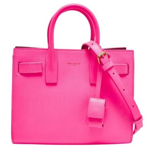 Pre-owned Leather handbags Yves Saint Laurent Vintage , Pink , Dames