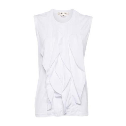 Witte Gerimpelde Mouwloze Top Comme des Garçons , White , Dames