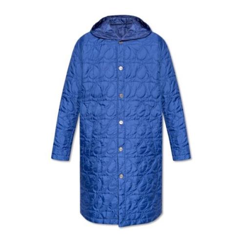 Gewatteerde jas met capuchon Etro , Blue , Heren