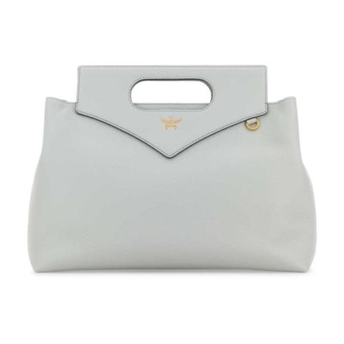 Soft Diamond Handtas in Lichtgrijs Leer MCM , Gray , Dames