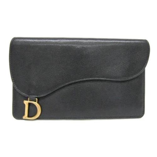 Pre-owned Leather wallets Dior Vintage , Black , Dames