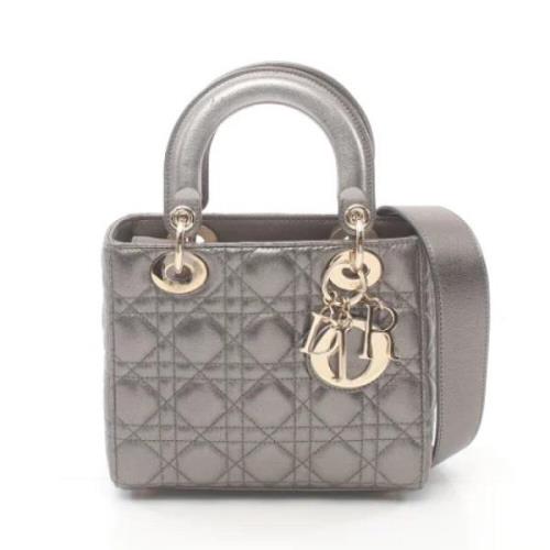 Pre-owned Leather dior-bags Dior Vintage , Gray , Dames