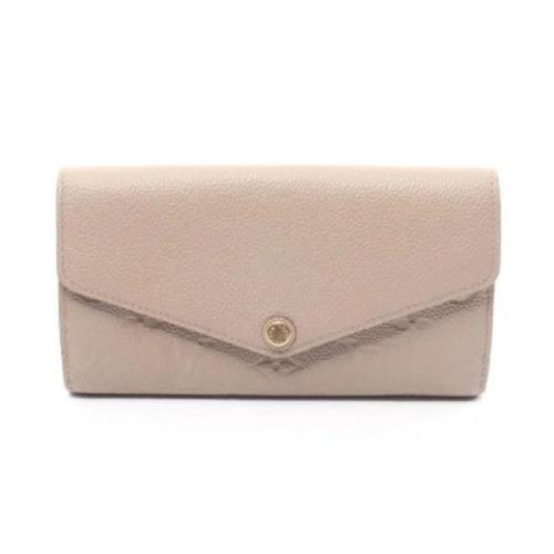 Pre-owned Leather wallets Louis Vuitton Vintage , Beige , Dames