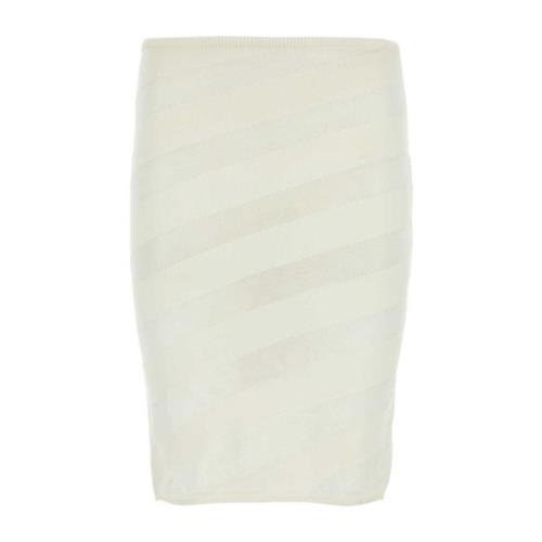 Elegant Ivory Viscose Blend Skirt Gimaguas , White , Dames