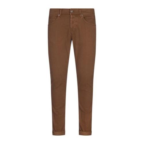 Bruine Skinny Fit Five-Pocket Broek Dondup , Brown , Heren