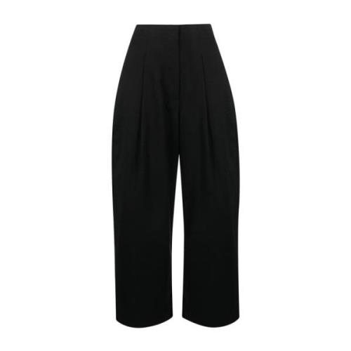 Zwarte hoge taille wijde broek Studio Nicholson , Black , Dames