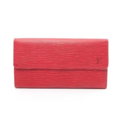 Pre-owned Leather wallets Louis Vuitton Vintage , Red , Dames