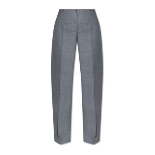 Wollen geplooide broek Moschino , Gray , Dames