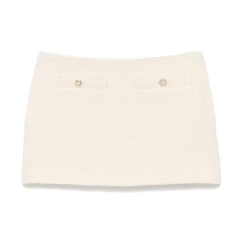 Witte Bouclé Rok met Zakken Gucci , White , Dames