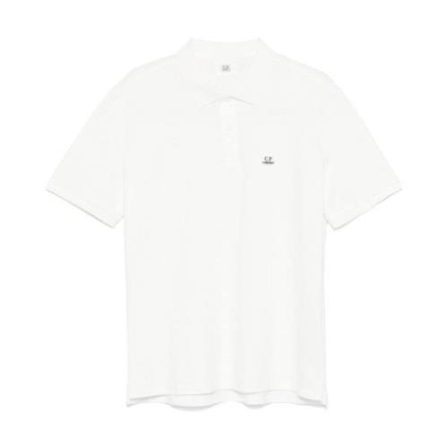 Witte Polo Shirt met Logopatch C.p. Company , White , Heren