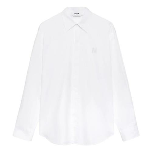 Witte Klassieke Shirt Msgm , White , Heren