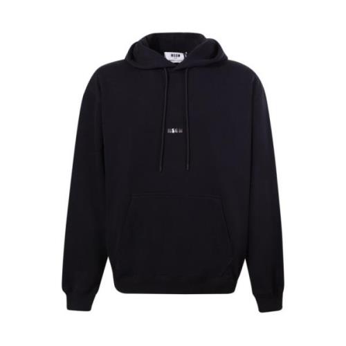 Zwarte hoodie met logo Msgm , Black , Heren