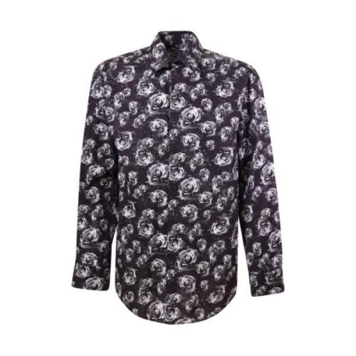 Zwarte Knoopsluiting Klassieke Kraag Shirt Msgm , Black , Heren