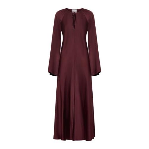 Zijden Satijnen Kaftan Jurk in Bruin Forte Forte , Brown , Dames