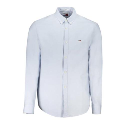 Blauw Overhemd met Lange Mouwen en Button-Down Kraag Tommy Hilfiger , ...