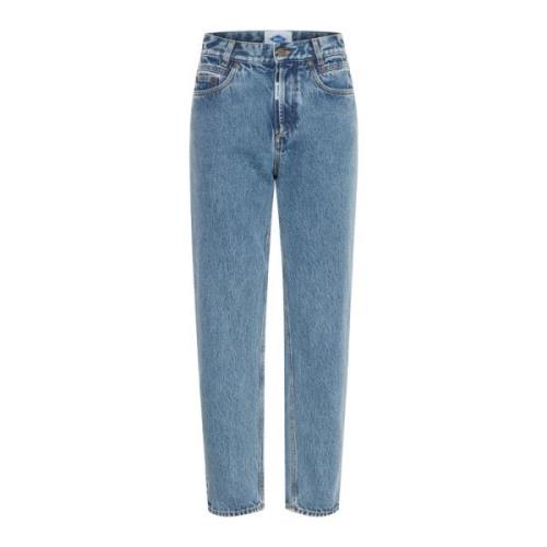 Relaxed Fit Marble Wash Jeans Ball , Blue , Dames