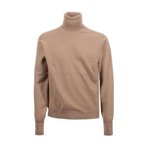 Kasjmier Coltrui Trui Kameel Slim Fit Drumohr , Brown , Heren