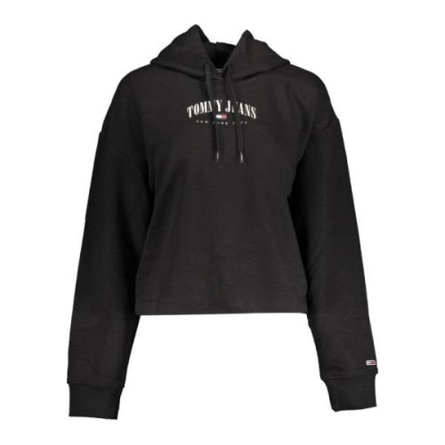 Zwarte hoodie met print en logo Tommy Hilfiger , Black , Heren