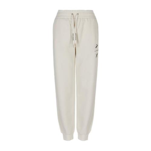 Casual witte broek met logo detail Armani Exchange , White , Dames