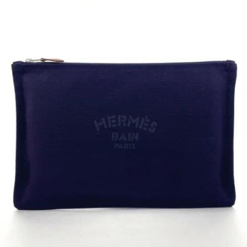 Pre-owned Cotton pouches Hermès Vintage , Blue , Unisex