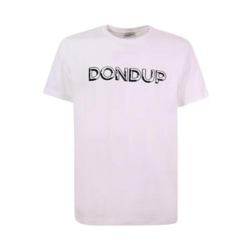 Witte Crew-neck T-shirt met Logo Dondup , White , Heren