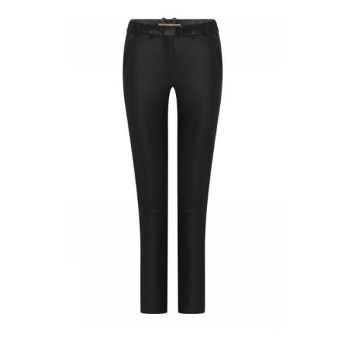 Stretch leren broek Zwart Gustav , Black , Dames