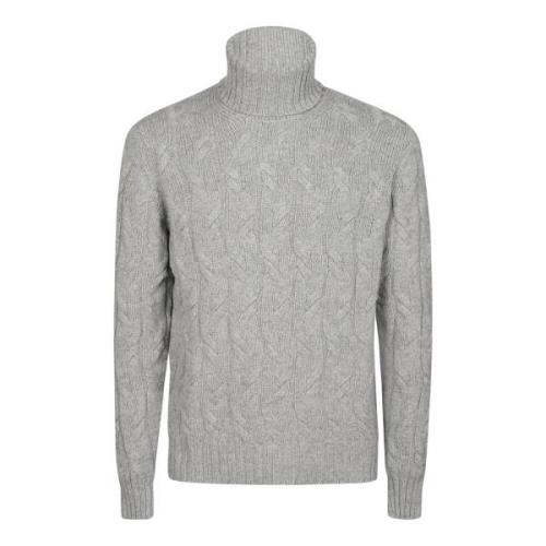 Gevlochten Turtleneck Sweater Drumohr , Gray , Heren