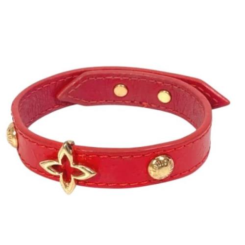 Pre-owned Leather bracelets Louis Vuitton Vintage , Red , Dames