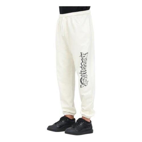 Sportieve Beige Sweatpants met Logo Print Disclaimer , Beige , Heren