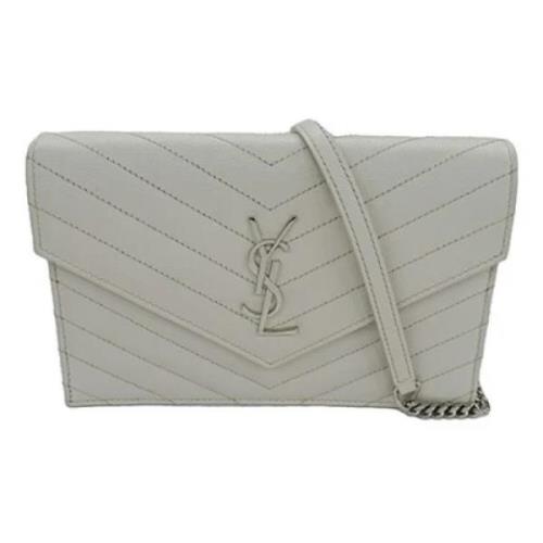 Pre-owned Leather shoulder-bags Yves Saint Laurent Vintage , Gray , Da...