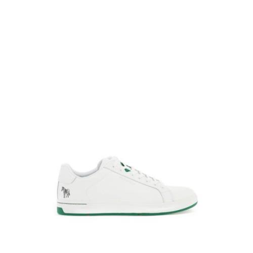 Albany Zebra Leren Sneakers PS By Paul Smith , White , Heren