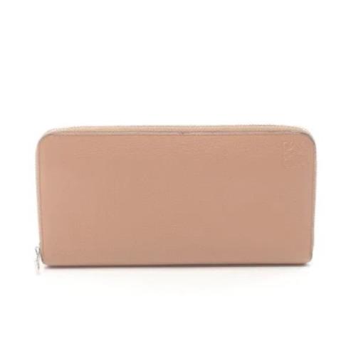 Pre-owned Leather wallets Loewe Pre-owned , Beige , Dames