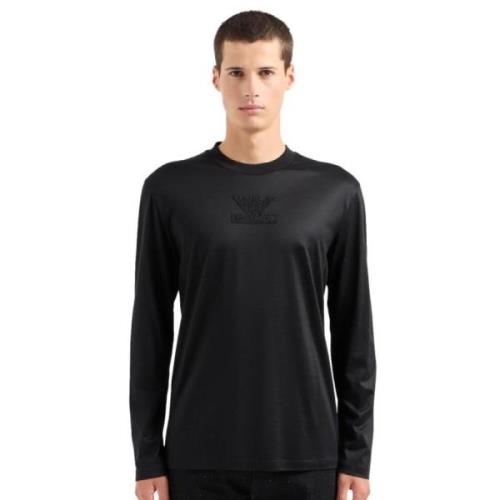 Wijdvallend Clubwear T-shirt in Zwart Armani , Black , Heren