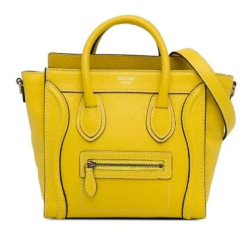 Pre-owned Leather handbags Celine Vintage , Yellow , Dames