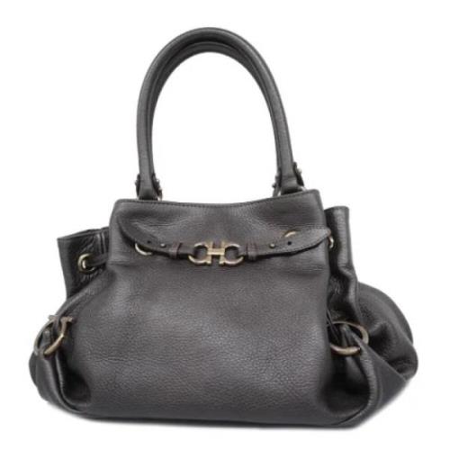 Pre-owned Leather handbags Salvatore Ferragamo Pre-owned , Gray , Dame...