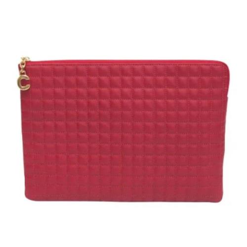 Pre-owned Leather clutches Celine Vintage , Red , Dames