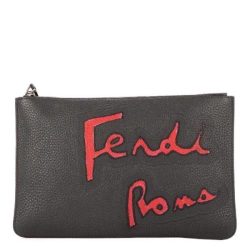 Pre-owned Leather pouches Fendi Vintage , Black , Dames