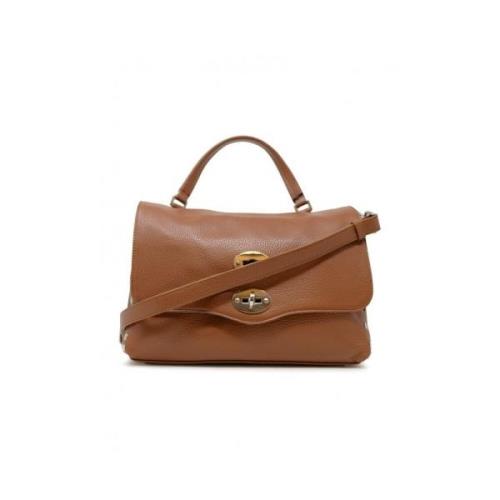 Bruine Leren Handtas Postina Stijl Zanellato , Brown , Dames