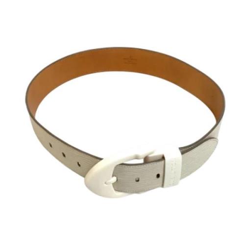 Pre-owned Leather belts Louis Vuitton Vintage , White , Dames