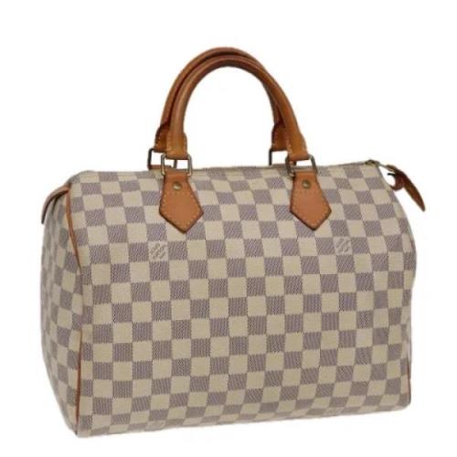 Pre-owned Canvas handbags Louis Vuitton Vintage , White , Dames