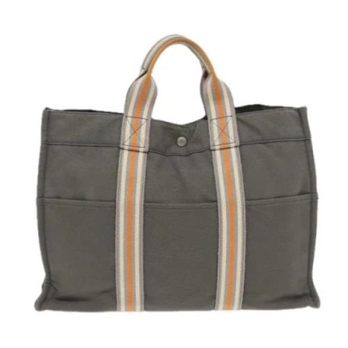 Pre-owned Canvas totes Hermès Vintage , Gray , Dames