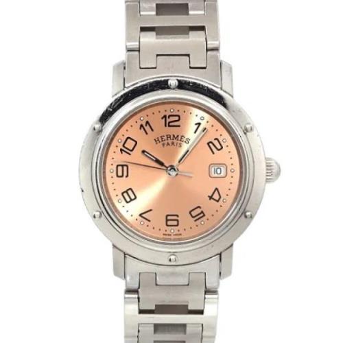 Pre-owned Stainless Steel watches Hermès Vintage , Pink , Heren