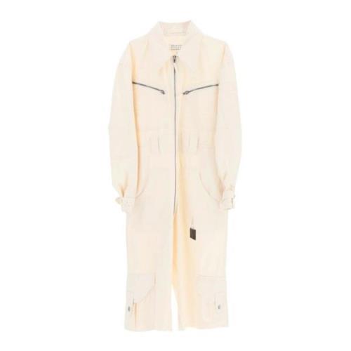 Witte Katoenen Jumpsuit Stijlvol Functioneel Maison Margiela , White ,...