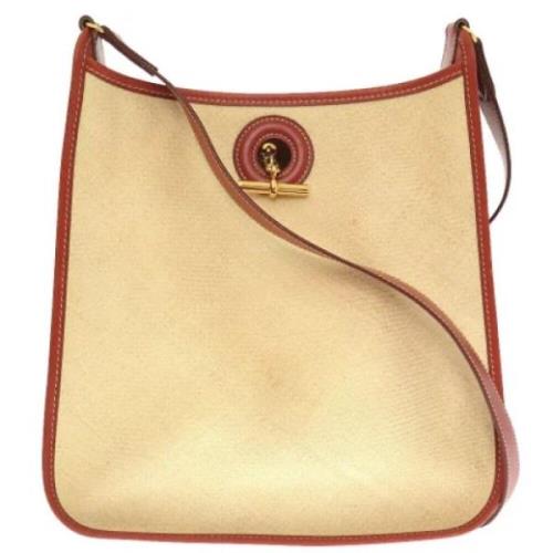 Pre-owned Canvas shoulder-bags Hermès Vintage , Beige , Dames