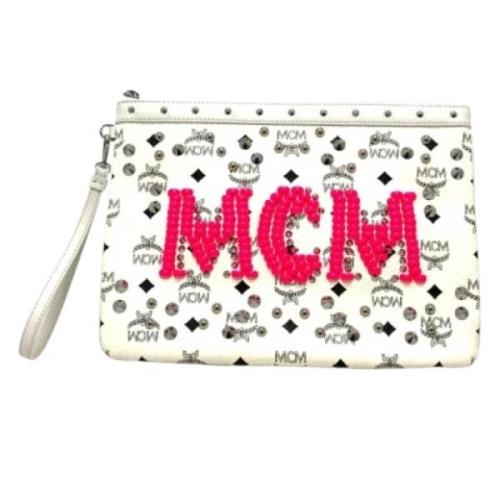 Pre-owned Leather clutches MCM Pre-owned , White , Dames