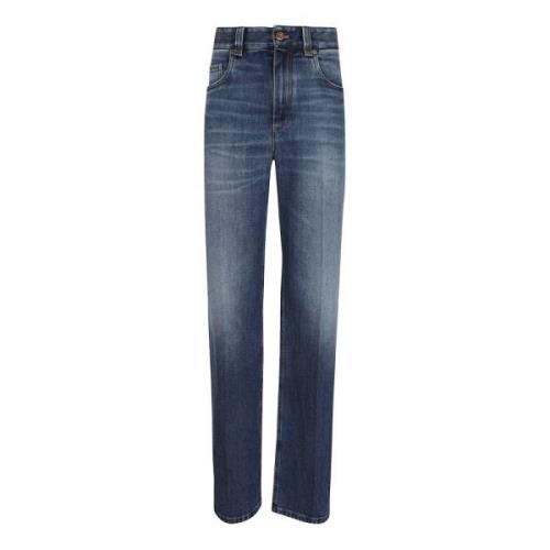 Blauwe Denim Jeans Losse Pasvorm Brunello Cucinelli , Blue , Dames