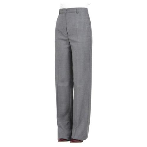 Grijze Gestreepte Wijde Pijp Broek Max Mara , Gray , Dames