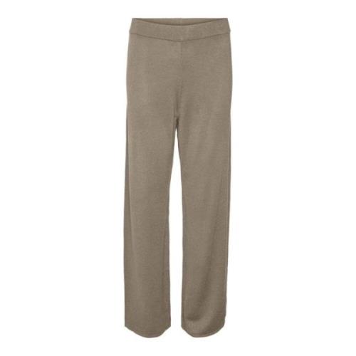 Glanzende Lurex Broek in Zilver Mink Vero Moda , Beige , Dames