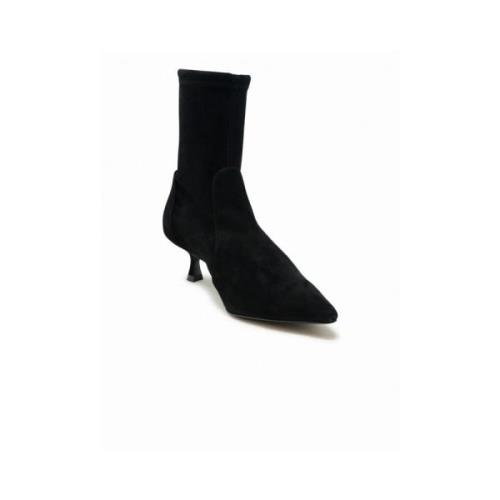 Zwarte Suède Enkellaarsjes Naomi Stuart Weitzman , Black , Dames