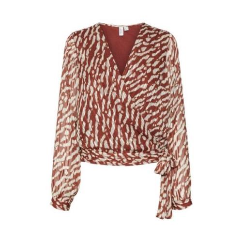 Fired Brick Wrap Top Freewear Print Vero Moda , Multicolor , Dames